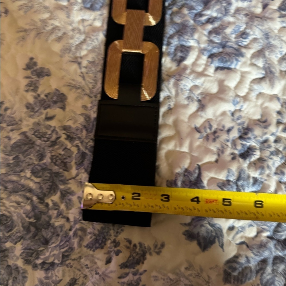 Black Belt with Gold Chain Accent - Picture 5 of 7